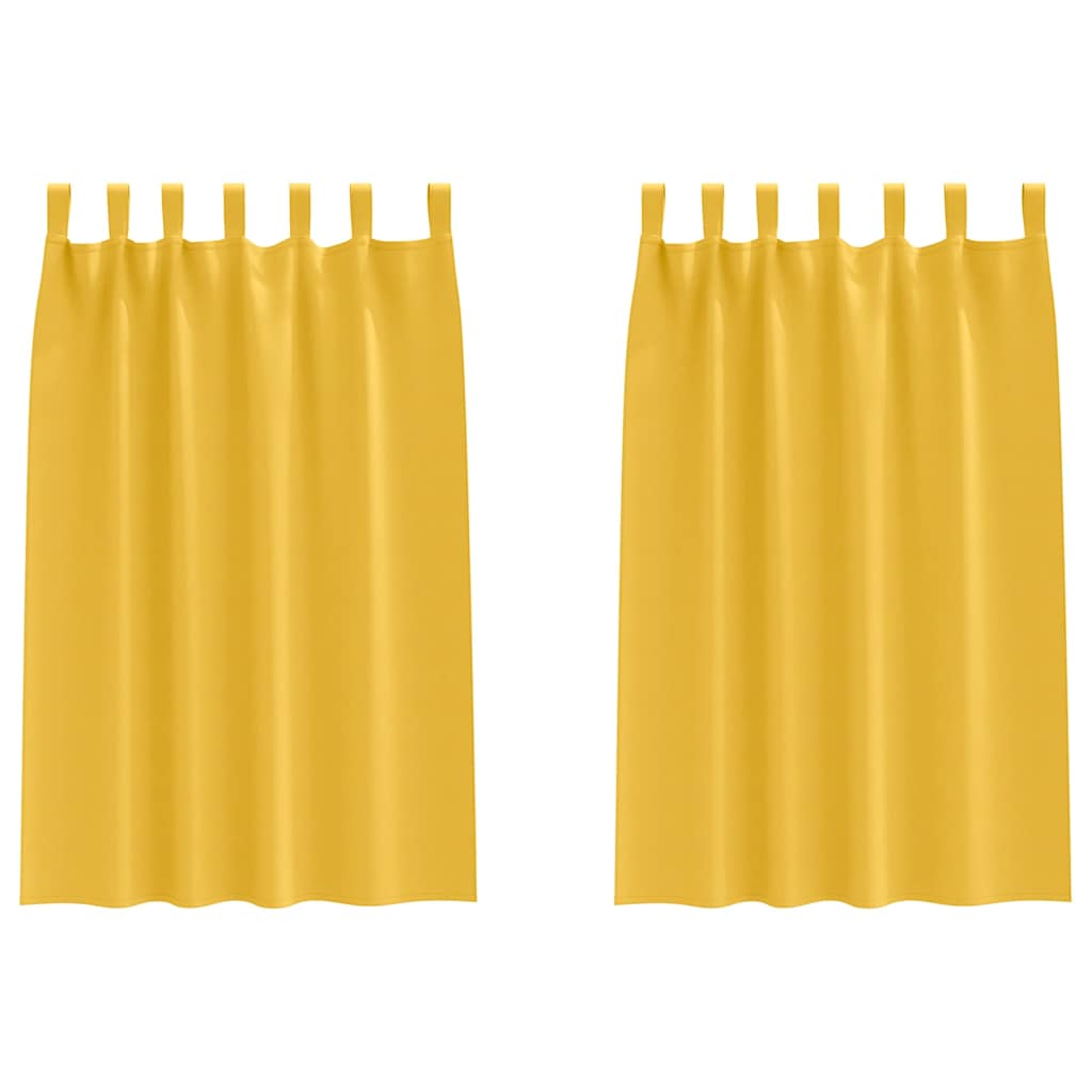 Vidaxl zwart-out gordijnen met ringen 2 pcs mosterdgeel 175 x 140 cm