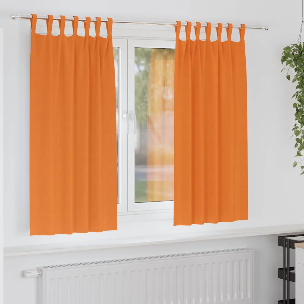 Tende oscuranti VidaXL con anelli 2 pezzi arancione brillante 175 x 140 cm