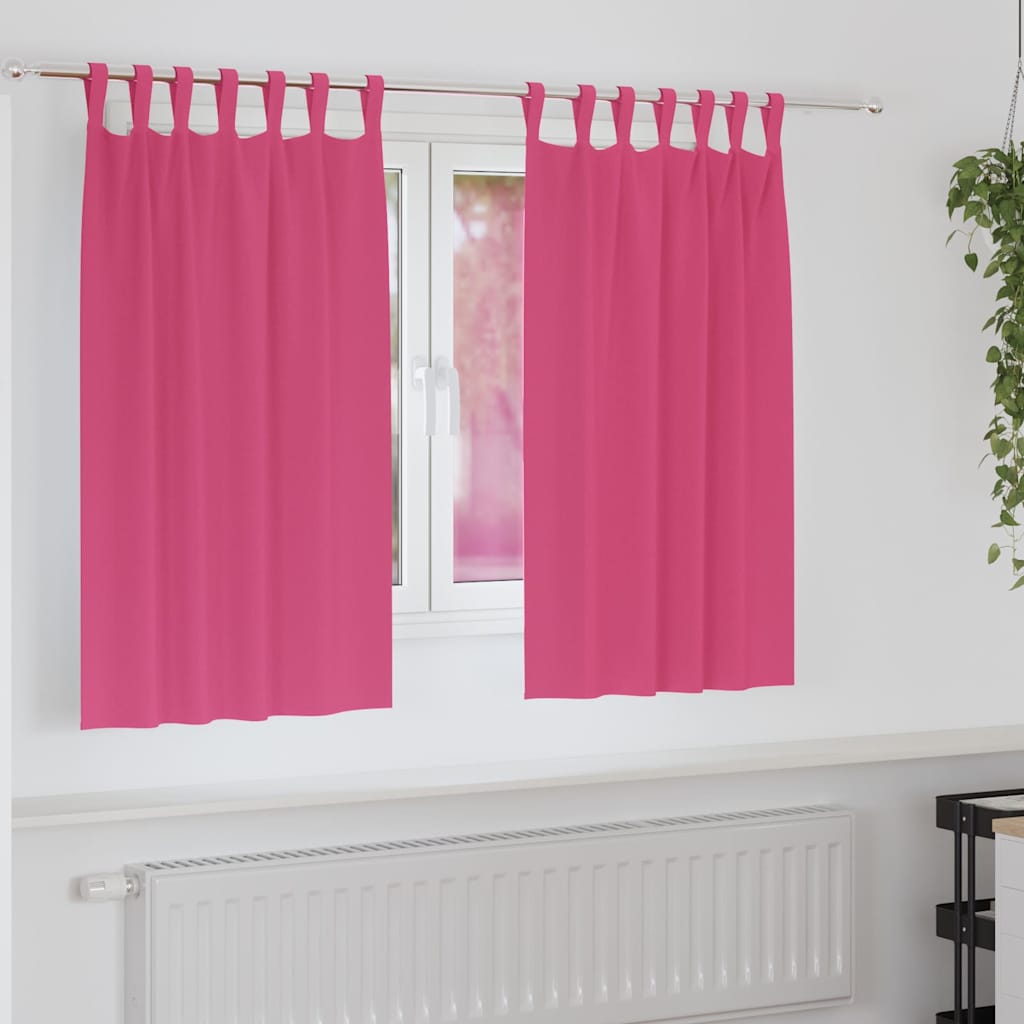 Tende oscuranti Vidaxl con anelli 2 pz rosa acceso 140 x 140 cm