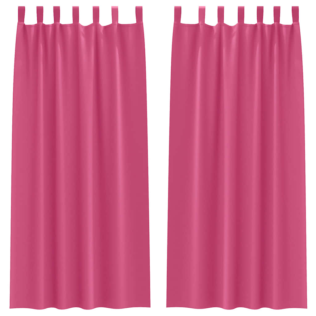 Vidaxl cortinas opacas con anillas 2 piezas rosa brillante 225 x 140 cm