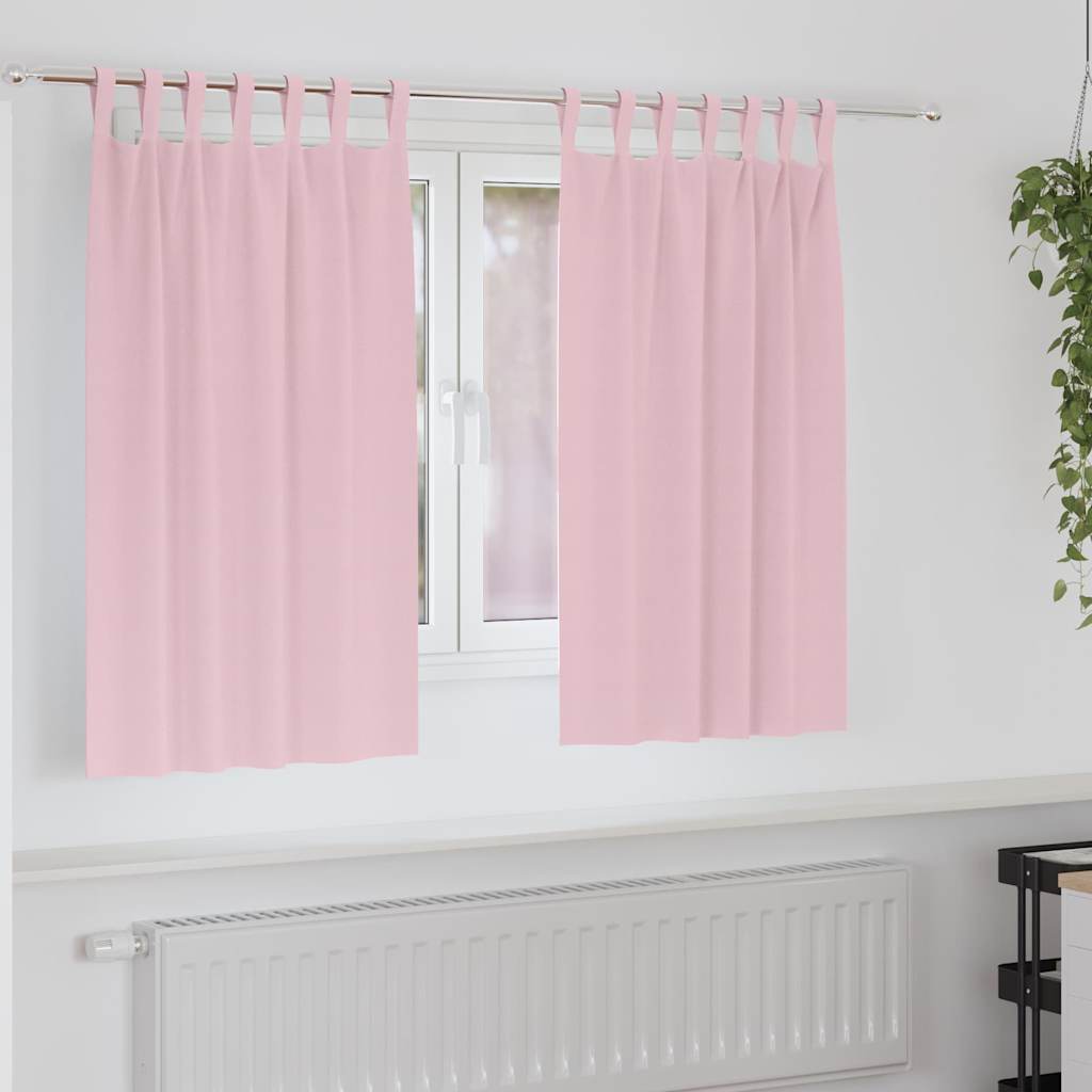 Tende oscuranti VidaXL con anelli 2 pezzi rosa baby 140 x 140 cm
