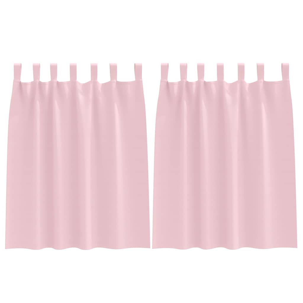 VidaXL cortinas opacas con anillas 2 piezas rosa bebé 140 x 140 cm