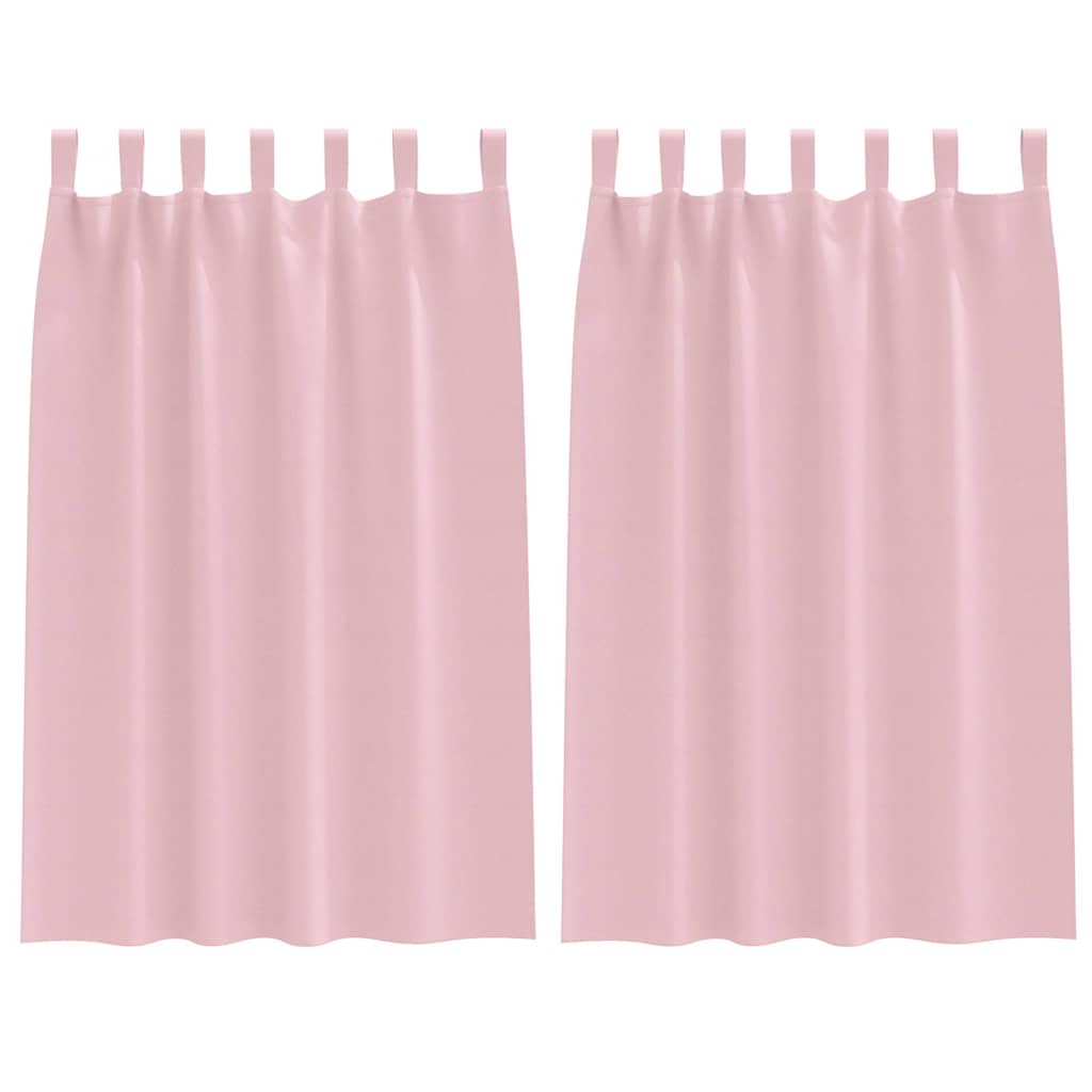 Vidaxl cortinas opacas con anillas 2 piezas rosa bebé 175 x 140 cm