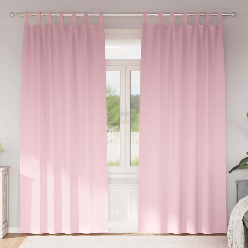 Tende oscuranti Vidaxl con anelli 2 pezzi rosa baby 245 x 140 cm