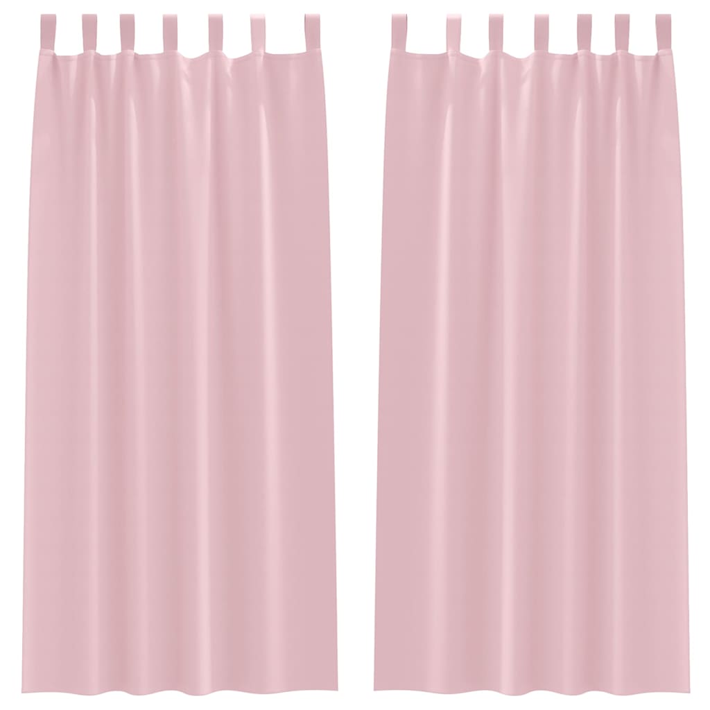 Vidaxl cortinas opacas con anillas 2 piezas rosa bebé 245 x 140 cm