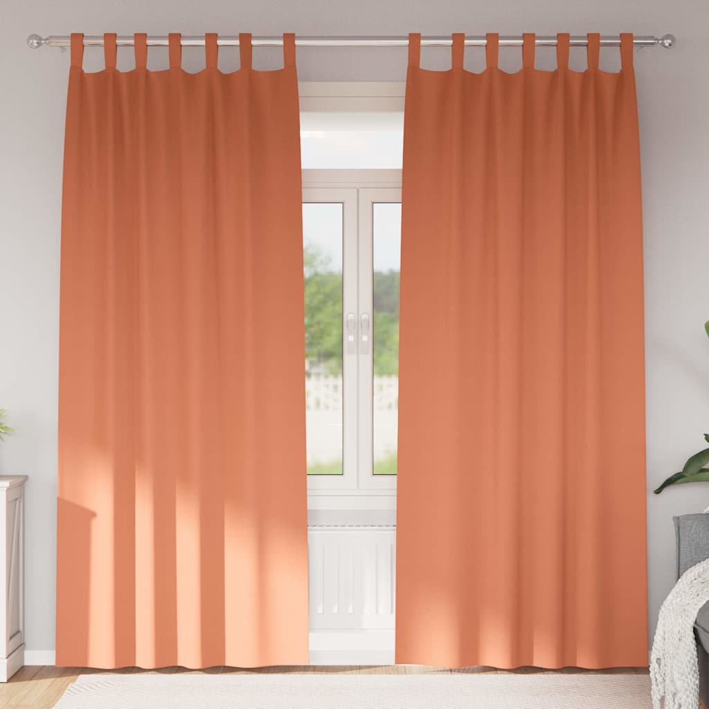 Vidaxl zwart-out gordijnen met ringen 2 pcs terracotta 225 x 140 cm
