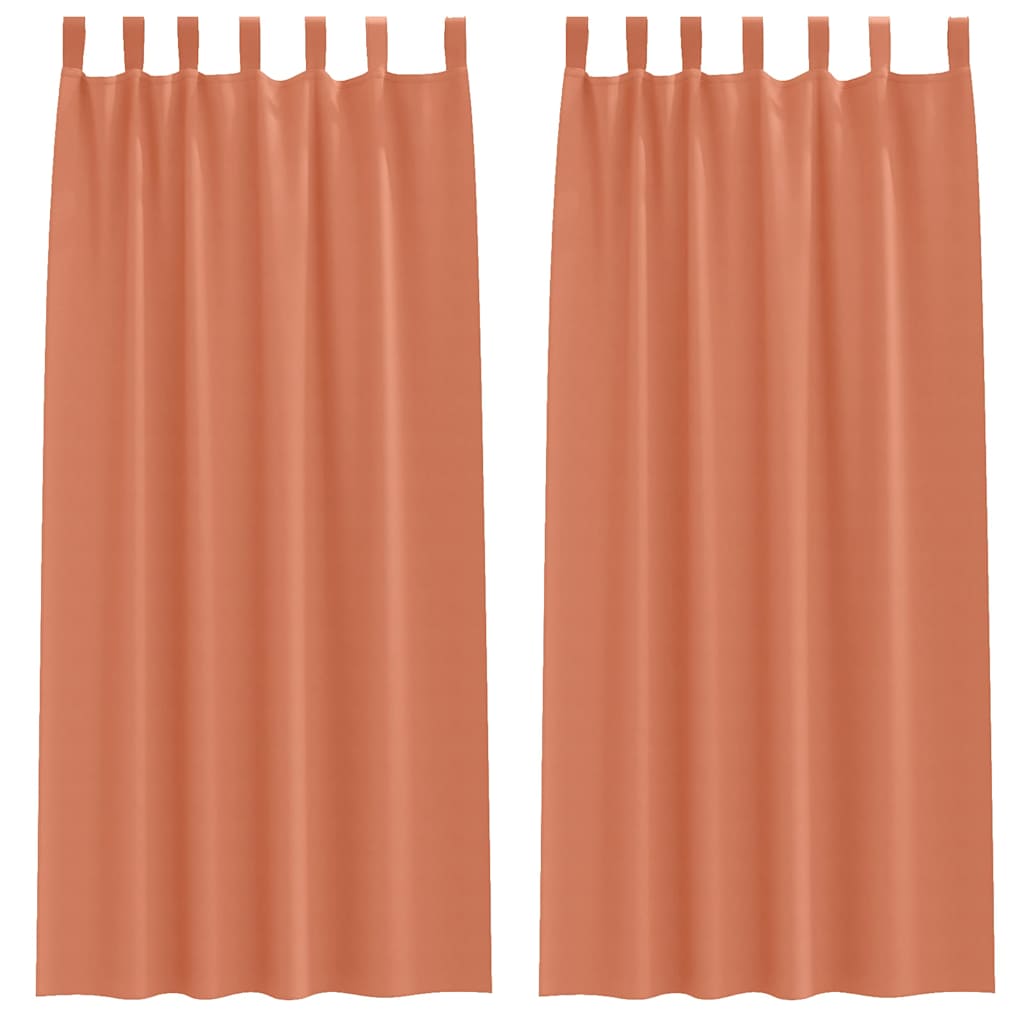 Vidaxl zwart-out gordijnen met ringen 2 pcs terracotta 245 x 140 cm