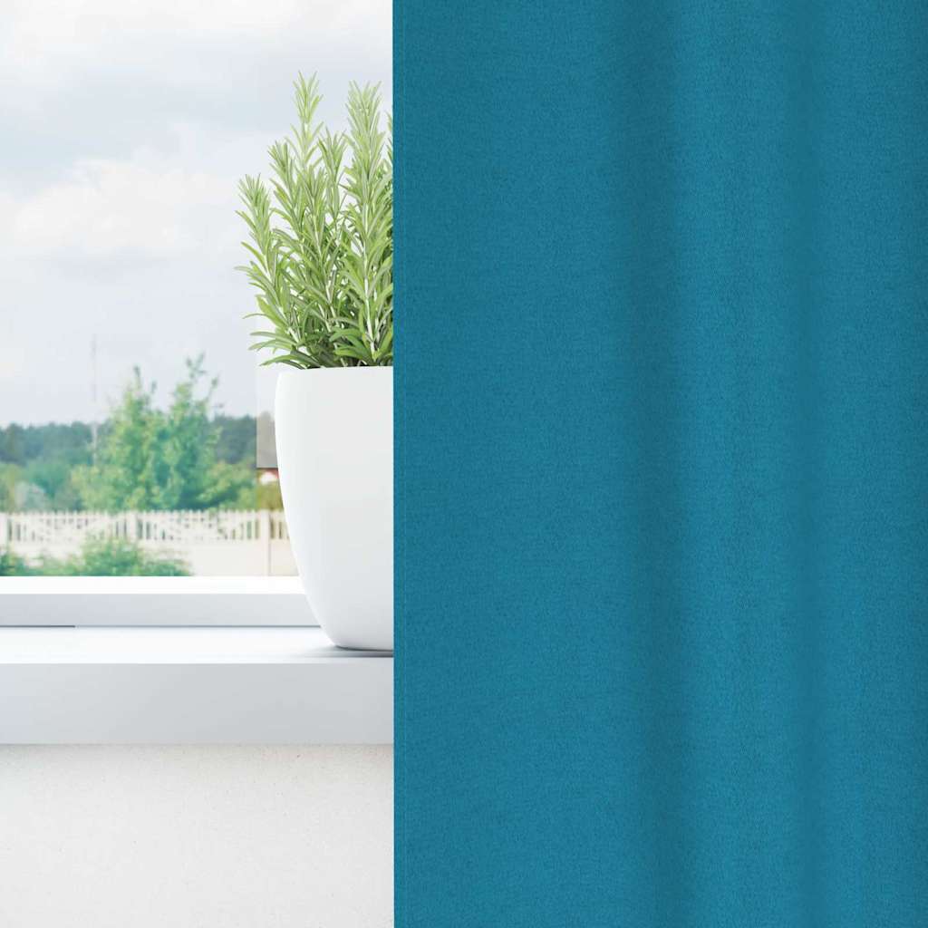 Tende oscuranti VidaXL con anelli 2 pezzi turchese 140 x 140 cm