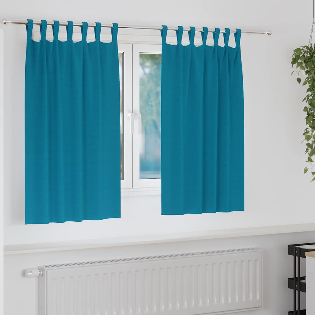 Tende oscuranti VidaXL con anelli 2 pezzi turchese 140 x 140 cm