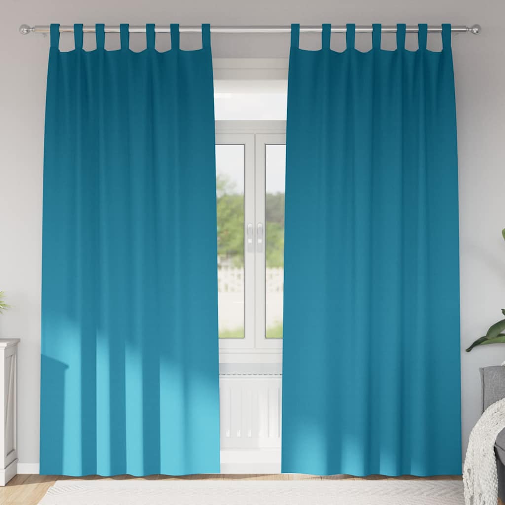 Tende oscuranti VidaXL con anelli 2 pezzi turchese 225 x 140 cm