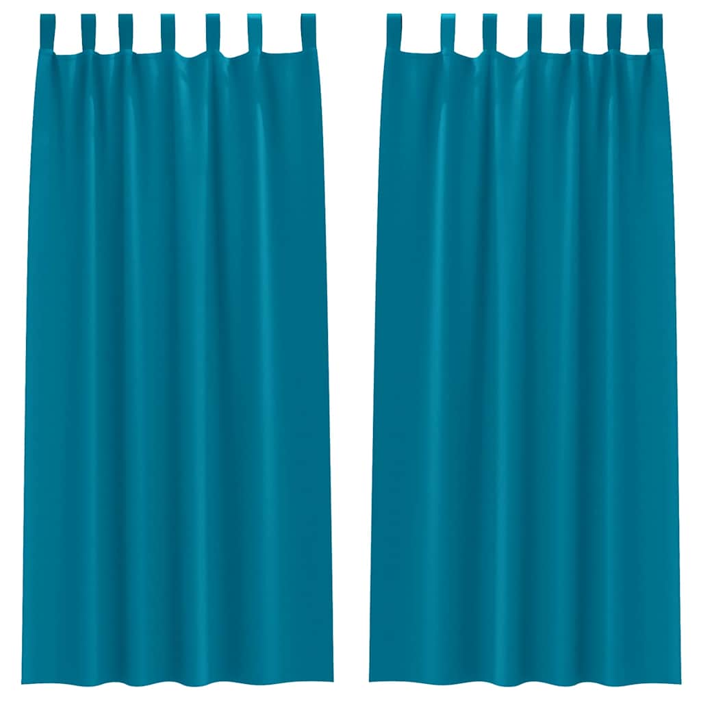 Tende oscuranti Vidaxxl con anelli 2 pezzi turchese 260 x 140 cm