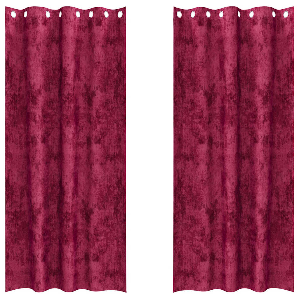 Tende in velluto VidaXL 2 pezzi rosso vino 260 x 140 cm velluto