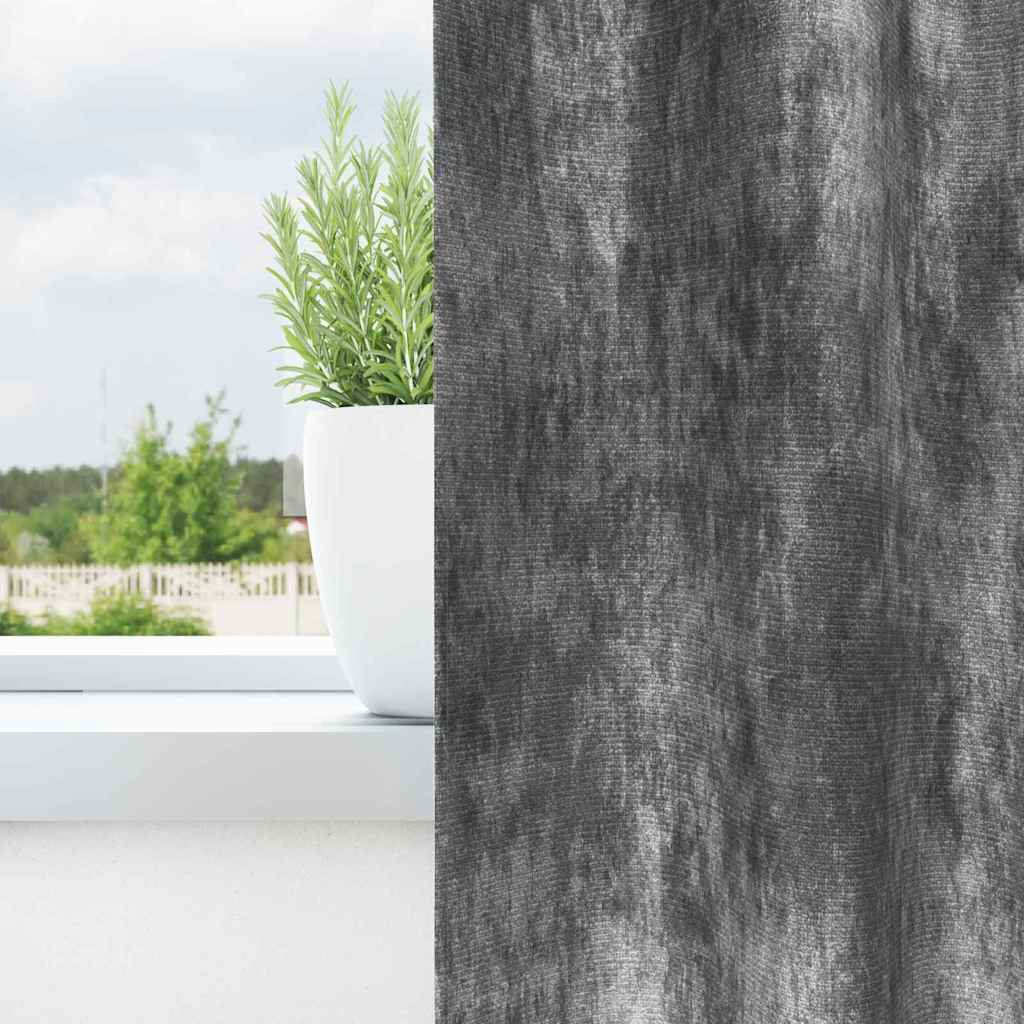 Tende in velluto VidaXL con tende 2 pezzi grigio 140 x 140 cm velluto