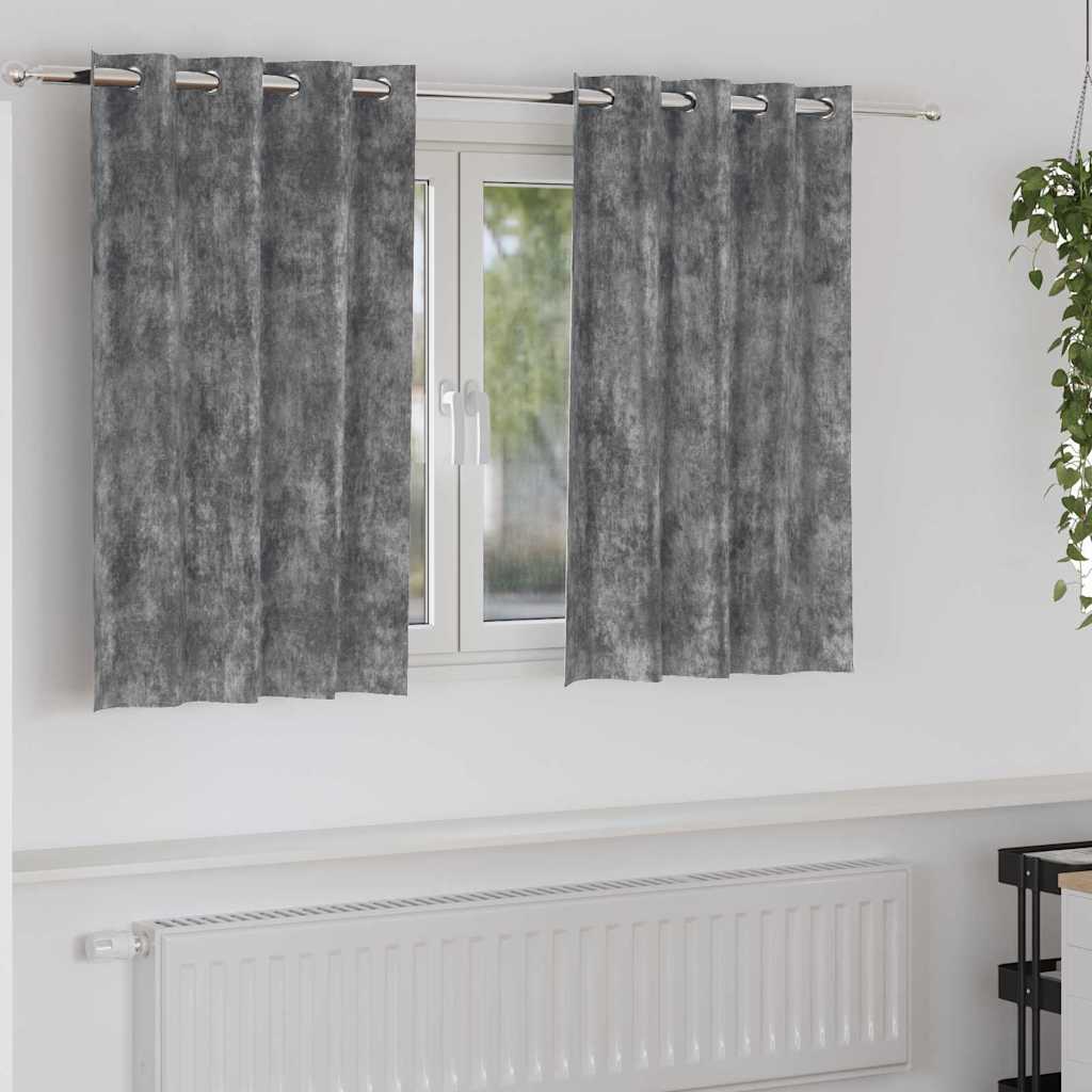 Tende in velluto VidaXL con tende 2 pezzi grigio 140 x 140 cm velluto