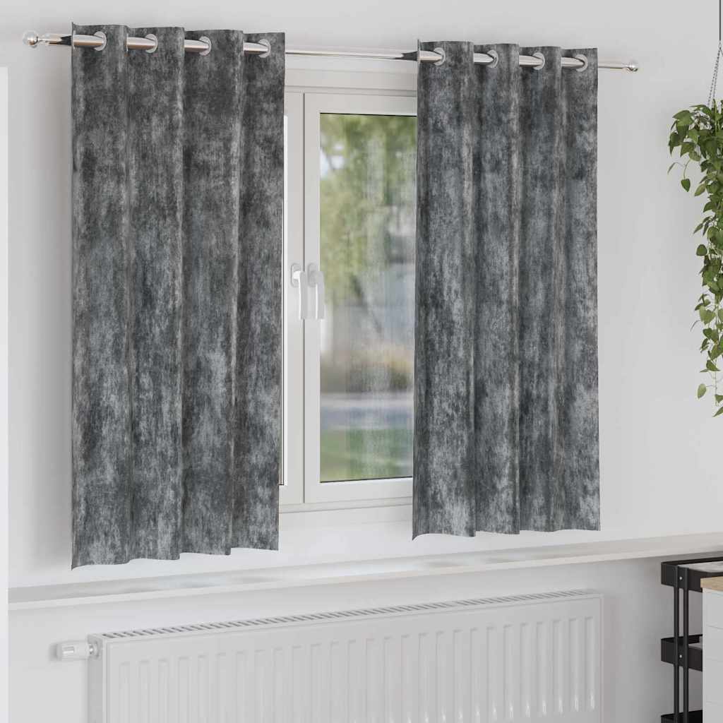 Tende in velluto VidaXL con tende 2 pezzi grigio 175 x 140 cm velluto