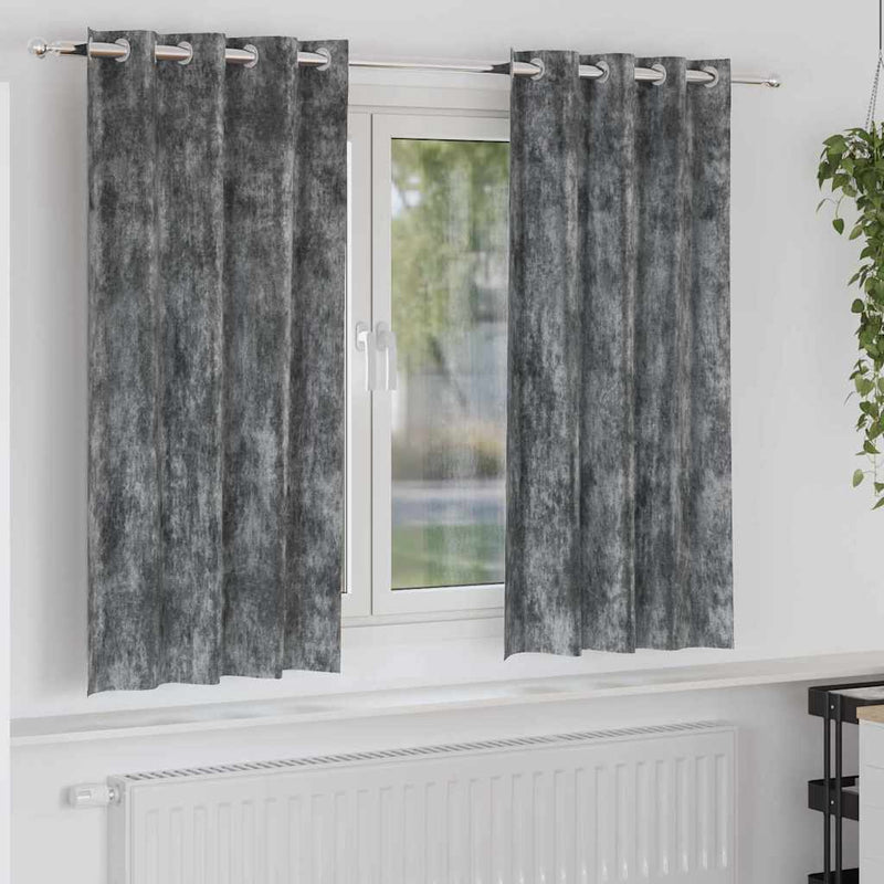 Vidaxl velvet gordijnen met gordijnen 2 pcs grijs 175 x 140 cm fluweel