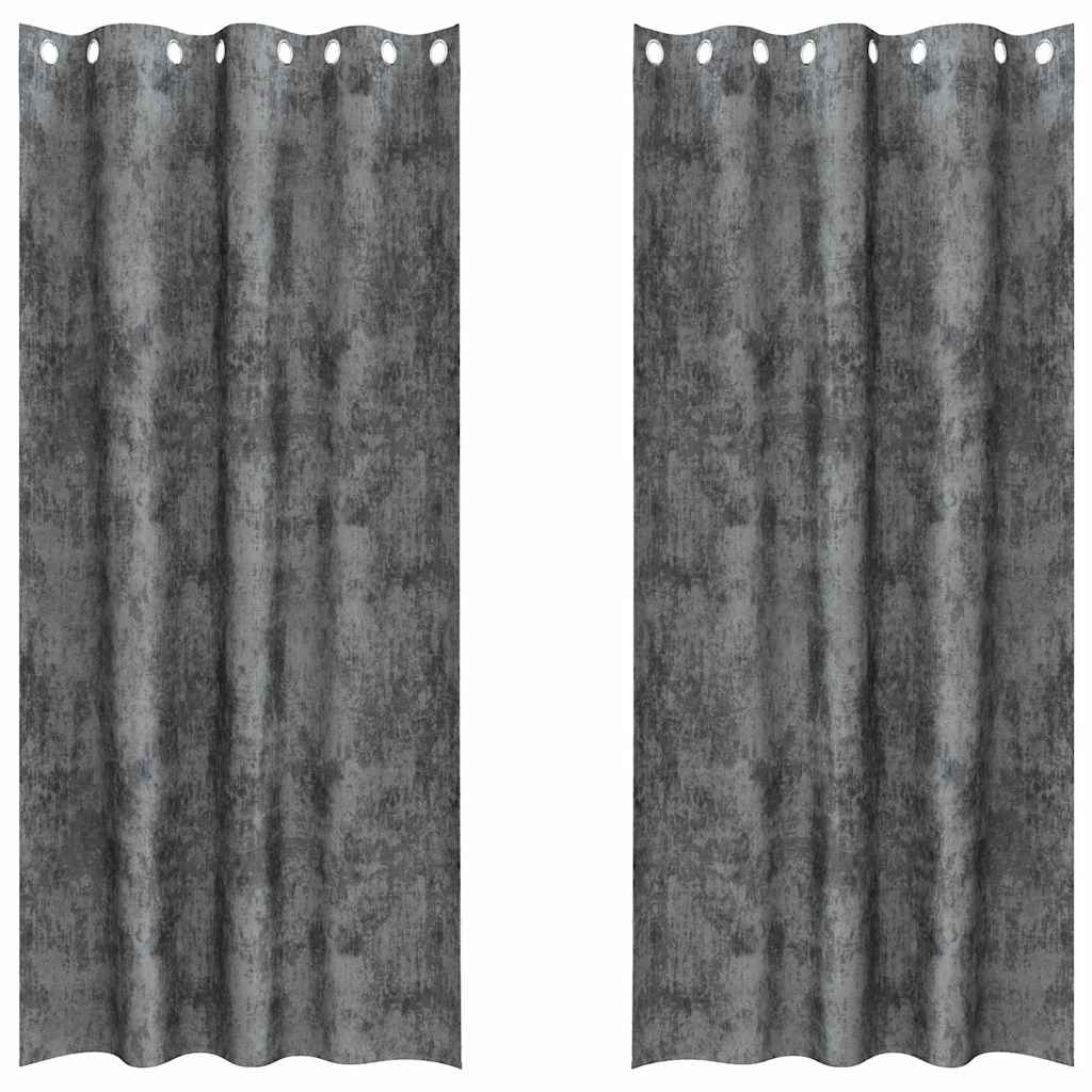 Tende in velluto VidaXL con tende 2 pezzi grigio 260 x 140 cm velluto