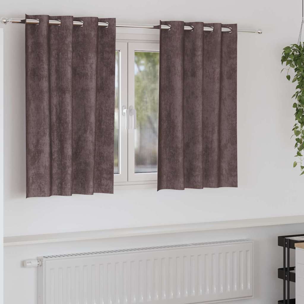 Tende in velluto VidaXL con tende 2 pezzi marrone 140 x 140 cm velluto