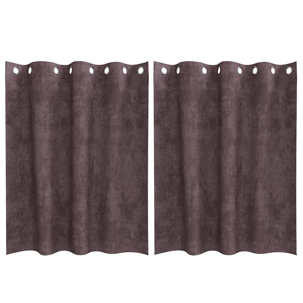 Tende in velluto VidaXL con tende 2 pezzi marrone 140 x 140 cm velluto
