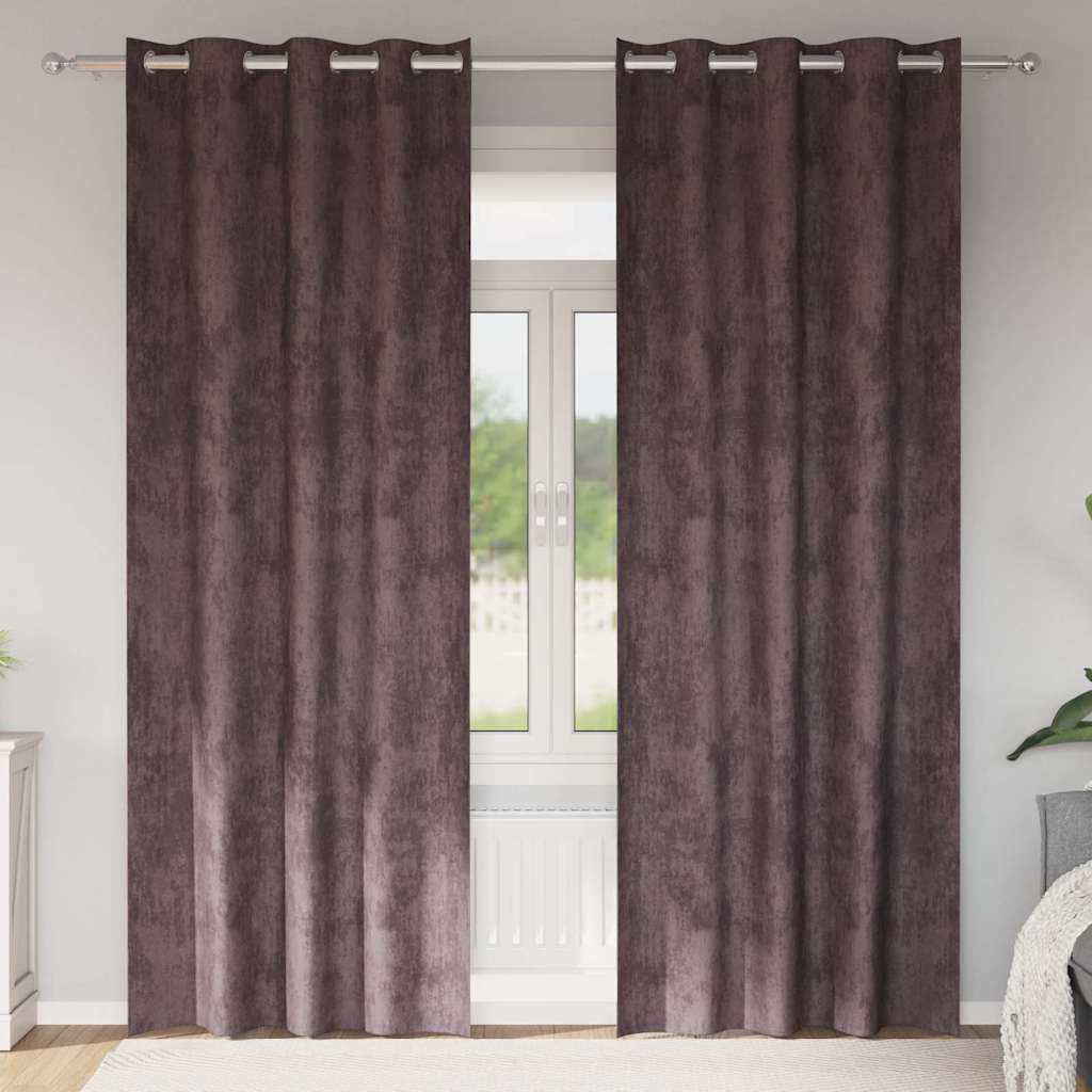 Tende in velluto VidaXL con tende 2 pezzi marrone 225 x 140 cm velluto