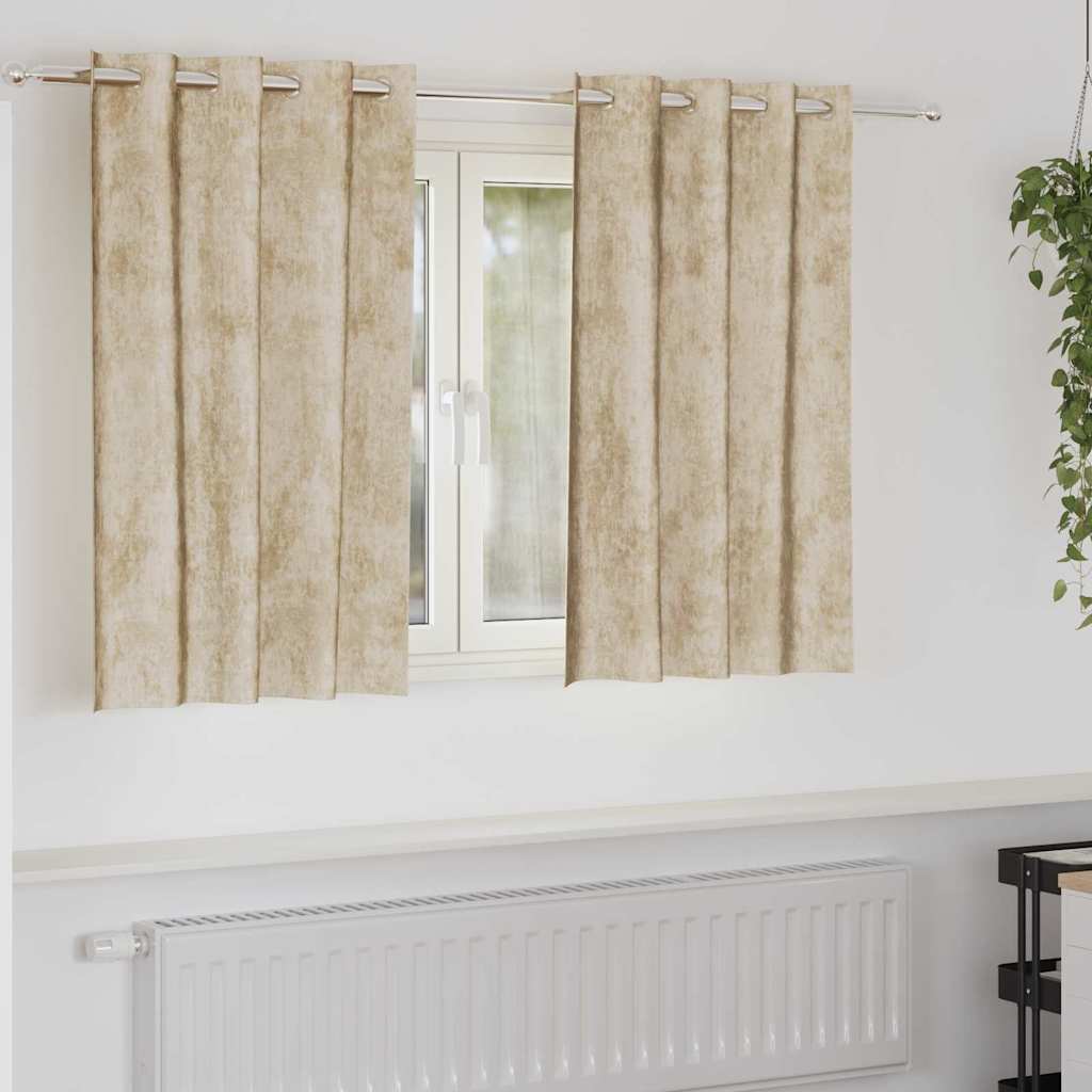 Tende in velluto VidaXL con tende 2 pezzi crema 140 x 140 cm velluto