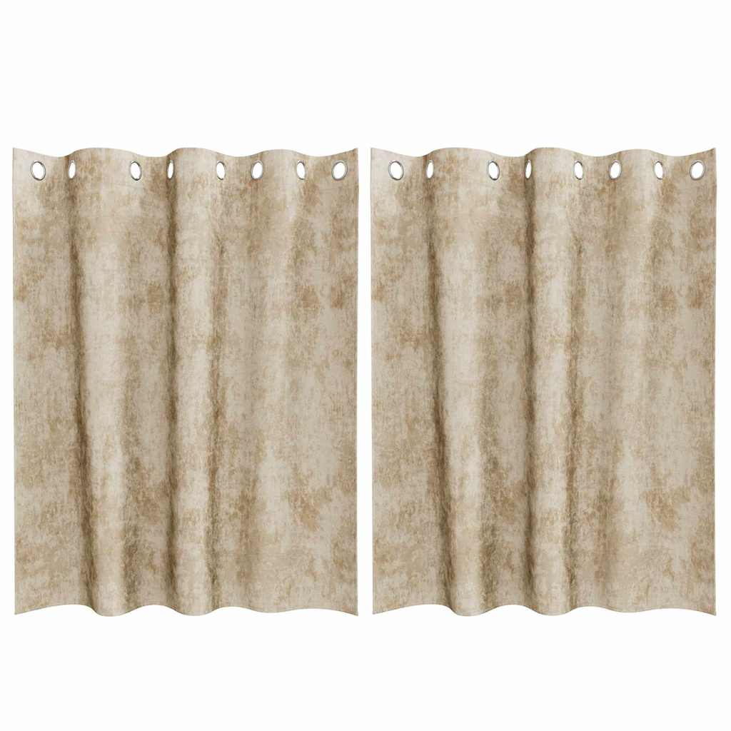 Tende in velluto VidaXL con tende 2 pezzi crema 140 x 140 cm velluto