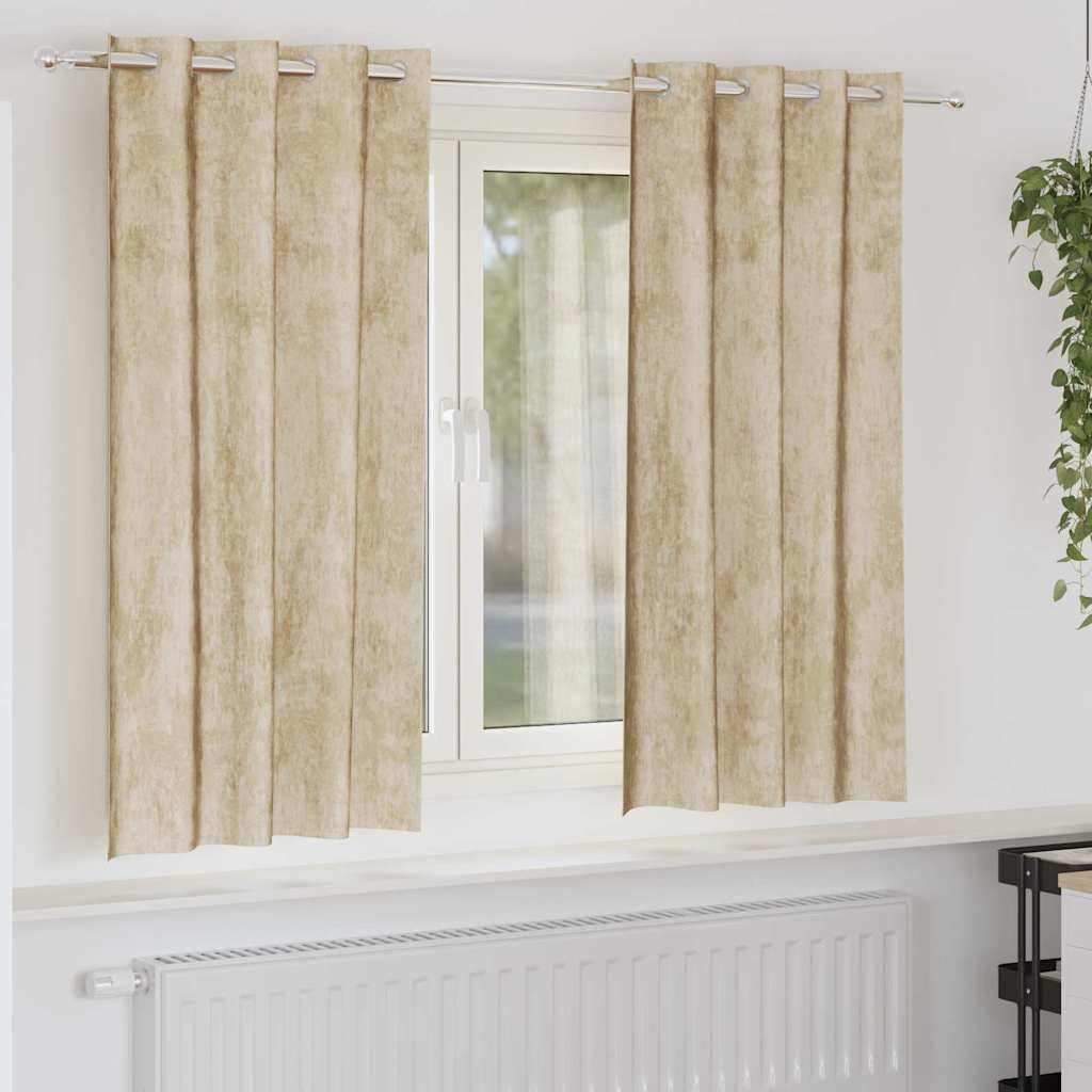 Tende in velluto VidaXL con tende 2 pezzi crema 175 x 140 cm velluto