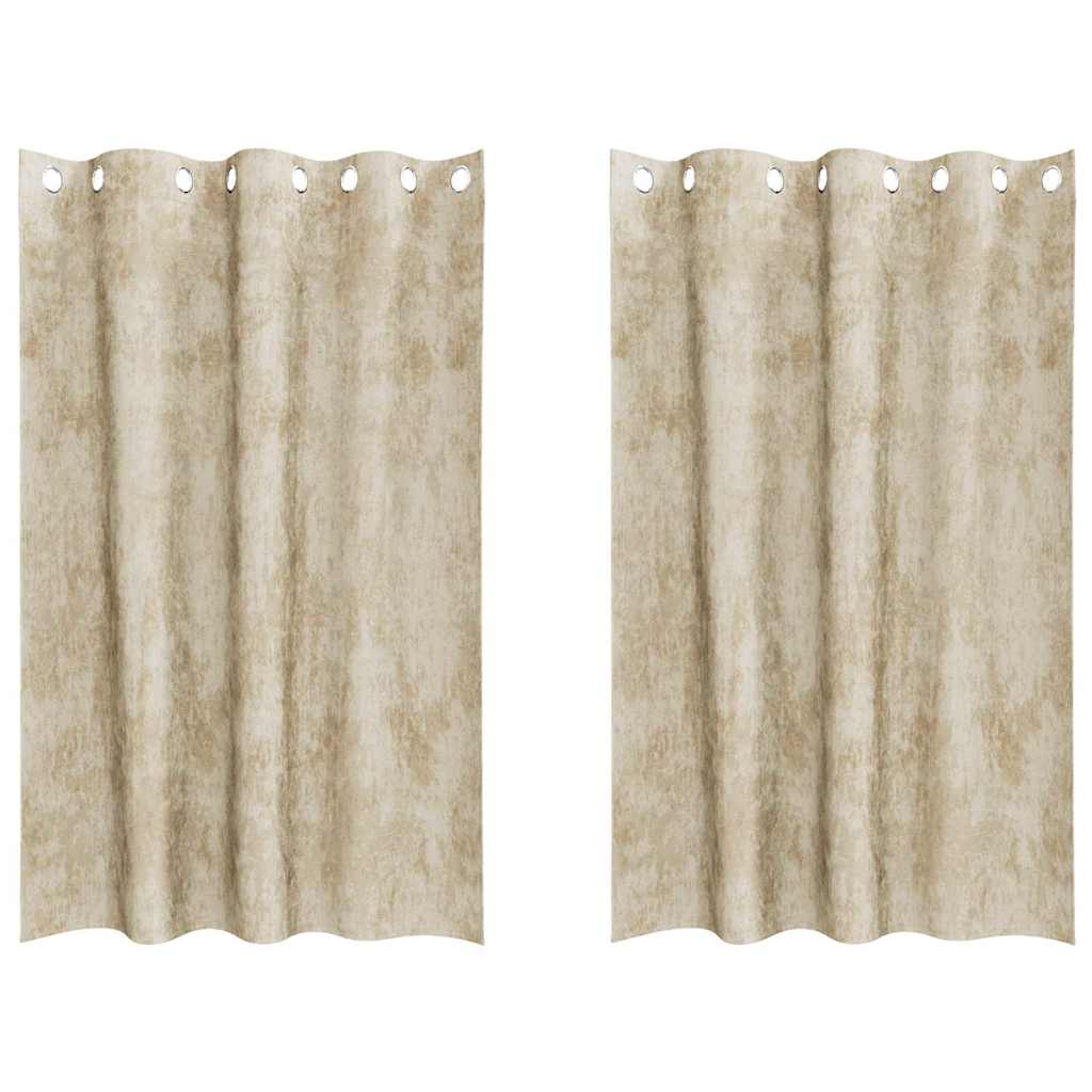 Tende in velluto VidaXL con tende 2 pezzi crema 175 x 140 cm velluto