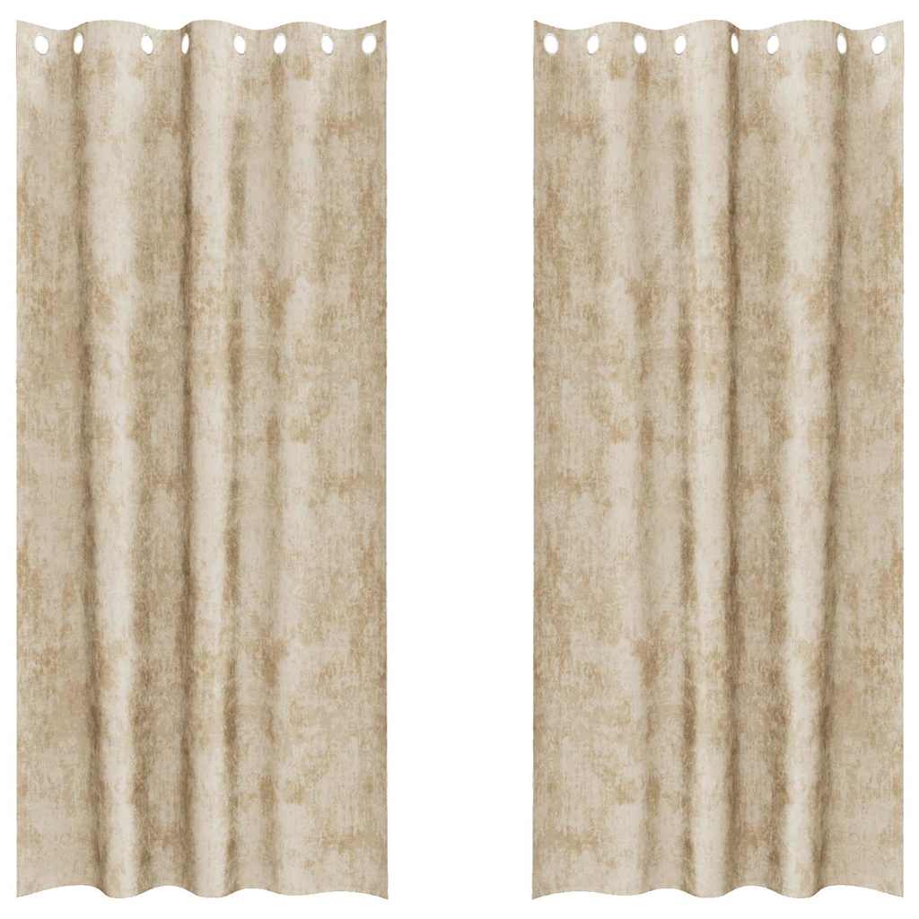 Tende in velluto VidaXL con tende 2 pezzi crema 225 x 140 cm velluto