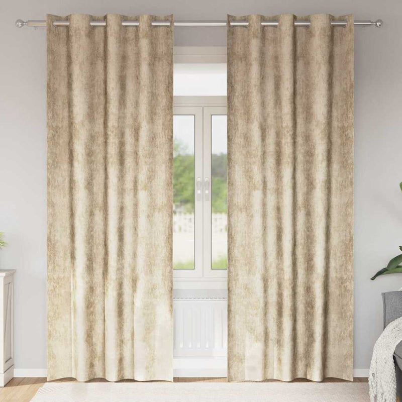 Vidaxl velvet gordijnen met gordijnen 2 pcs crème 260 x 140 cm fluweel