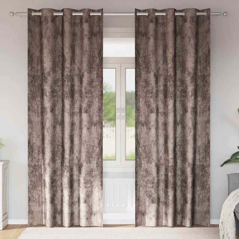 Vidaxl velvet gordijnen 2 pcs cappuccino 245 x 140 cm fluweel