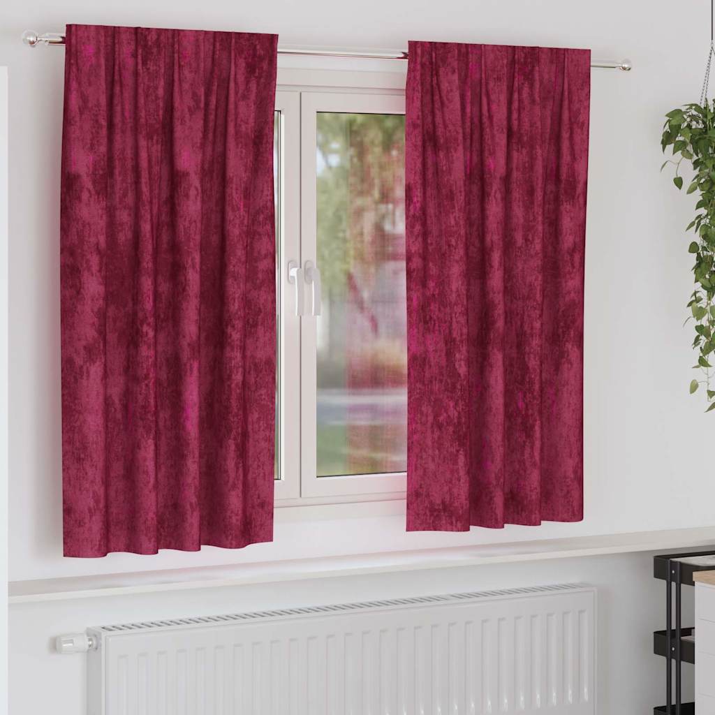 Tende in velluto VidaXL 2 pezzi rosso vino 175 x 140 cm velluto