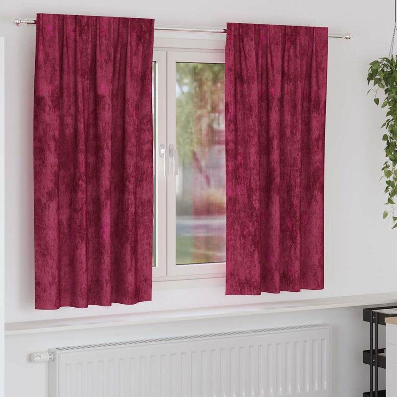 Tende in velluto VidaXL 2 pezzi rosso vino 175 x 140 cm velluto