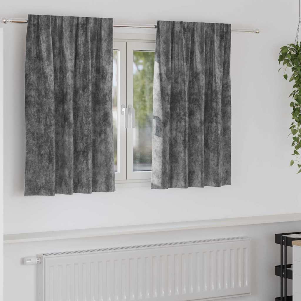 Tende in velluto VidaXL con tende 2 pezzi grigio 140 x 140 cm velluto