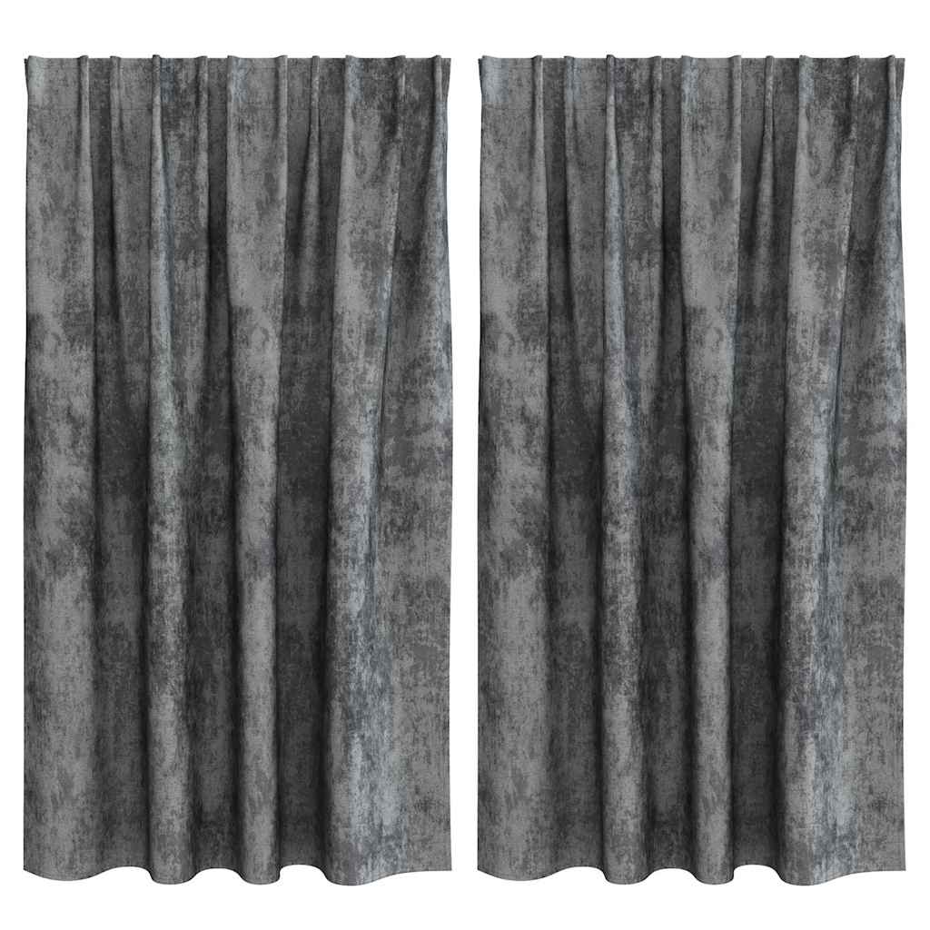 Tende in velluto VidaXL con tende 2 pezzi grigio 140 x 140 cm velluto