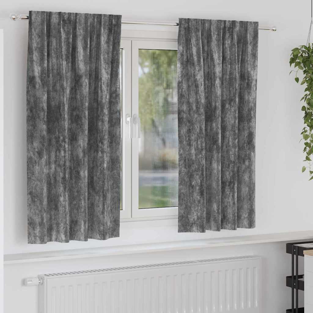 Tende in velluto VidaXL con tende 2 pezzi grigio 175 x 140 cm velluto
