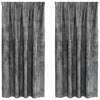 Vidaxl velvet gordijnen met gordijnen 2 pcs grijs 175 x 140 cm fluweel