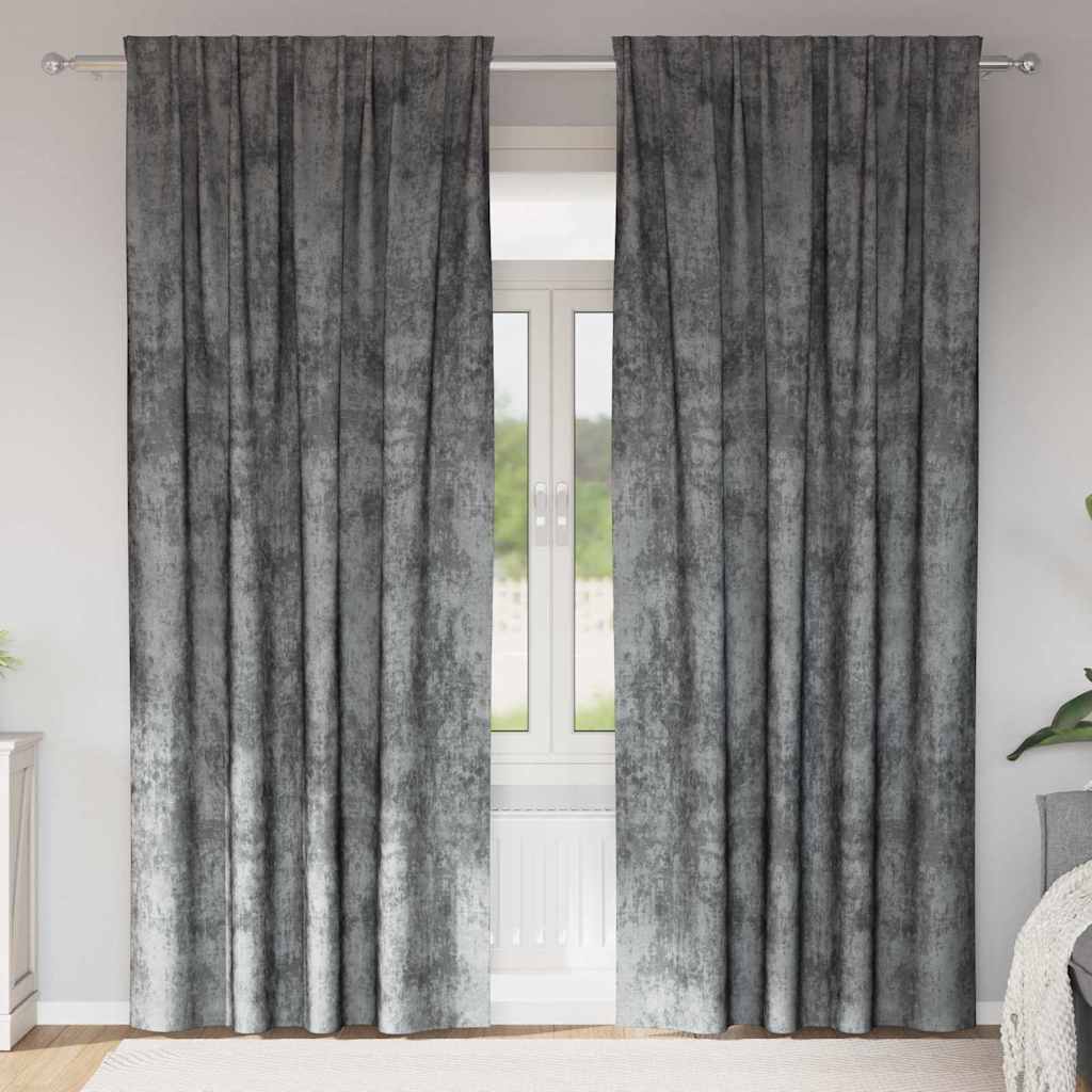 Tende in velluto VidaXL con tende 2 pezzi grigio 225 x 140 cm velluto