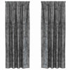 Vidaxl velvet gordijnen met gordijnen 2 pcs grijs 245 x 140 cm fluweel