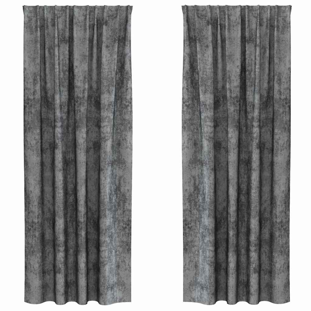 Tende in velluto VidaXL con tende 2 pezzi grigio 260 x 140 cm velluto