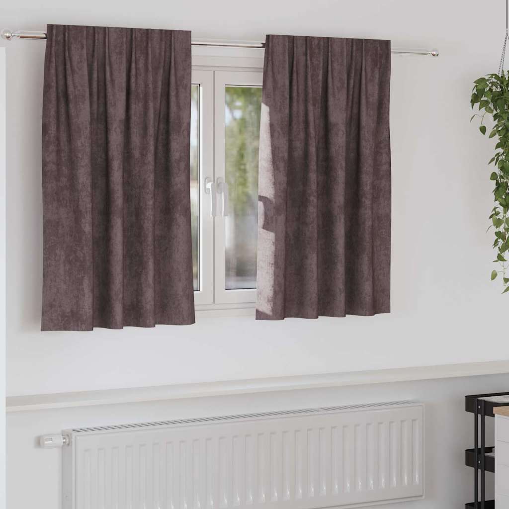 Tende in velluto VidaXL con tende 2 pezzi marrone 140 x 140 cm velluto