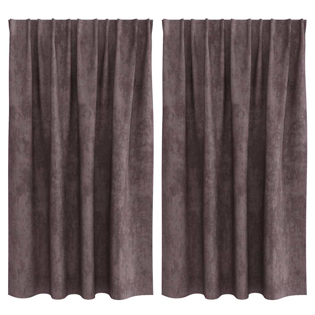Tende in velluto VidaXL con tende 2 pezzi marrone 140 x 140 cm velluto