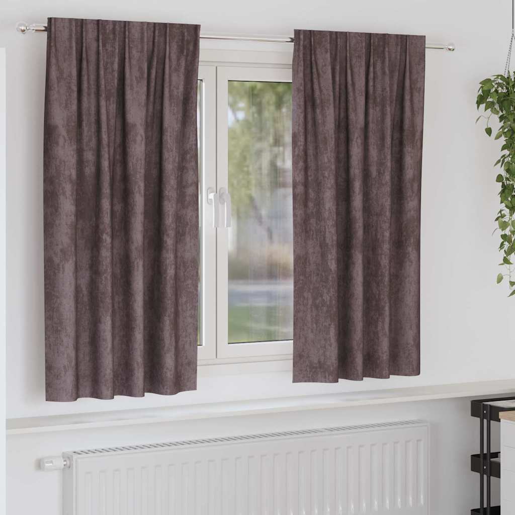 Tende in velluto VidaXL con tende 2 pezzi marrone 175 x 140 cm velluto