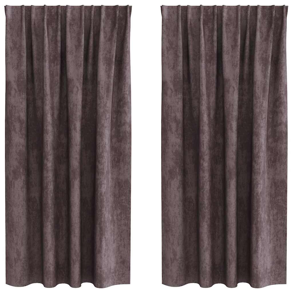 Tende in velluto VidaXL con tende 2 pezzi marrone 175 x 140 cm velluto