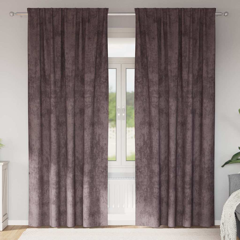 Tende in velluto VidaXL con tende 2 pezzi marrone 245 x 140 cm velluto