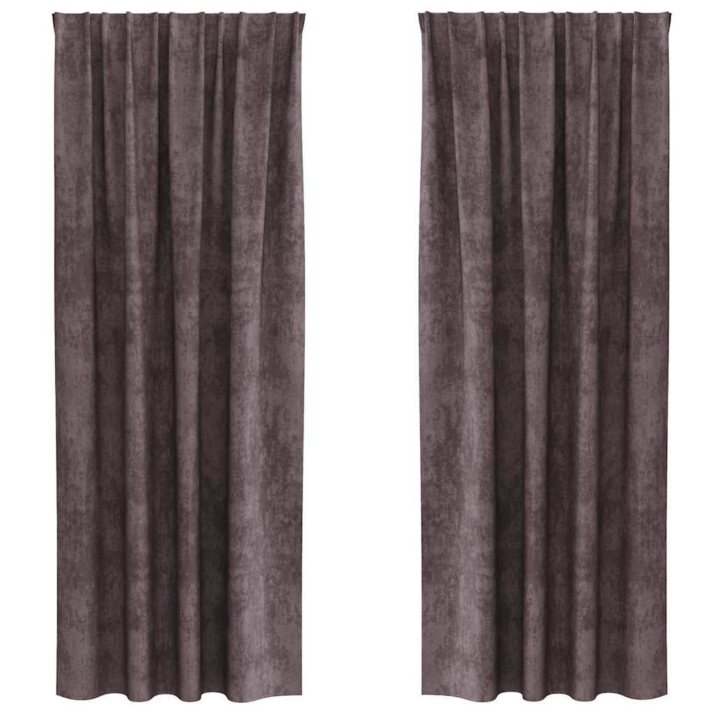 Tende in velluto VidaXL con tende 2 pezzi marrone 245 x 140 cm velluto