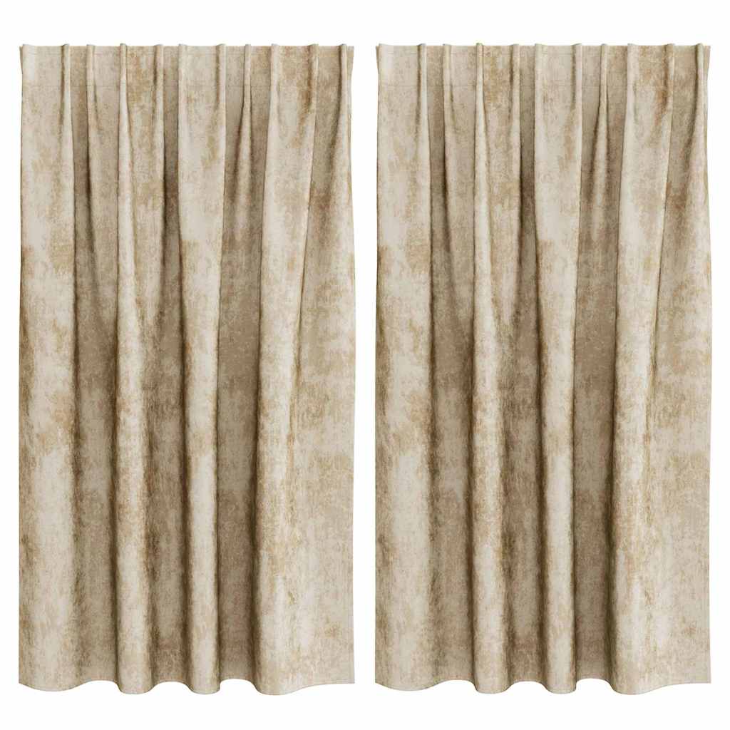 Tende in velluto VidaXL con tende 2 pezzi crema 140 x 140 cm velluto