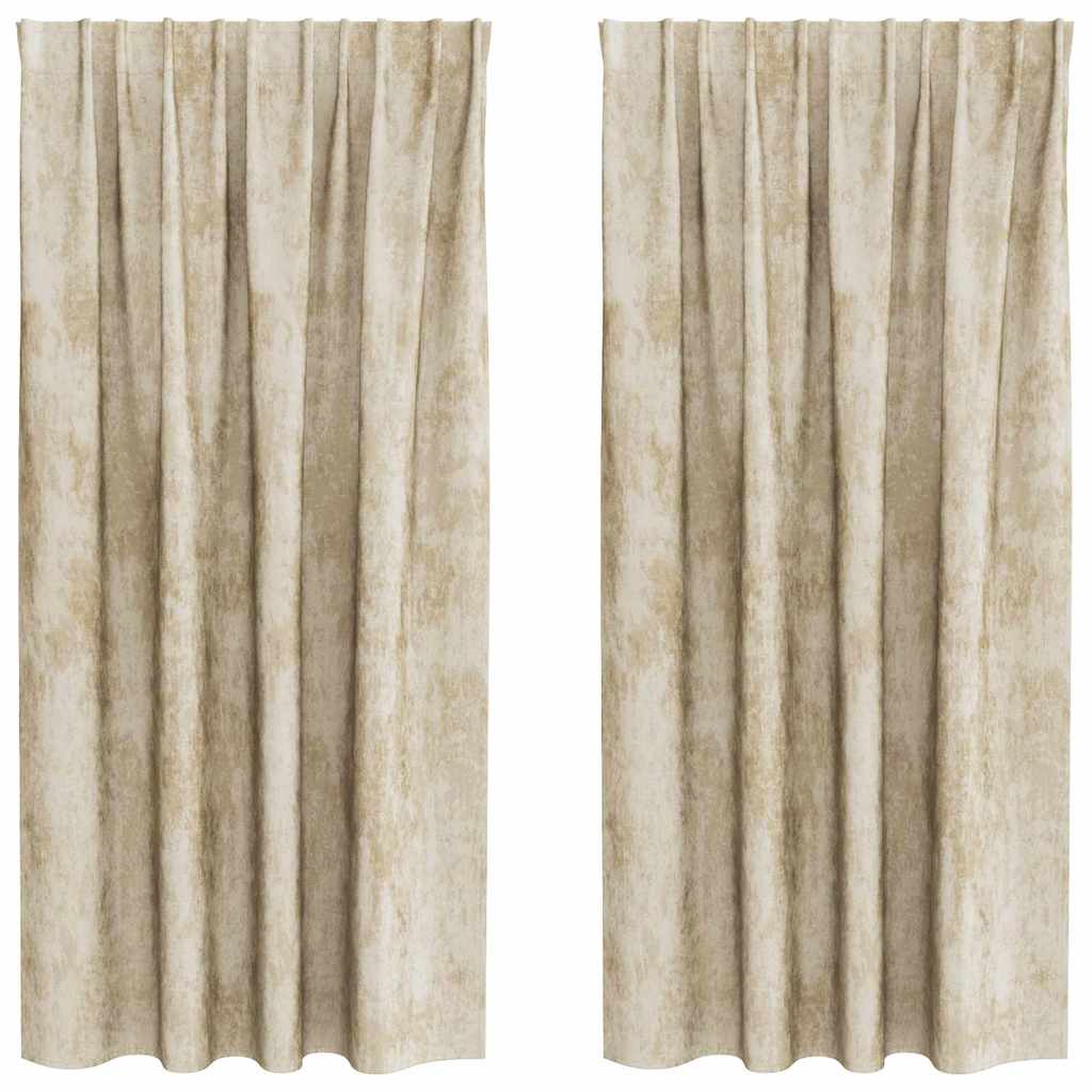 Tende in velluto VidaXL con tende 2 pezzi crema 175 x 140 cm velluto