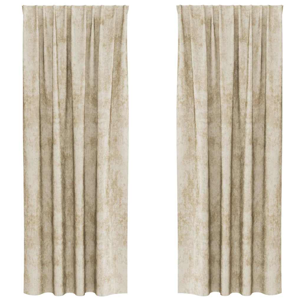 Tende in velluto VidaXL con tende 2 pezzi crema 245 x 140 cm velluto
