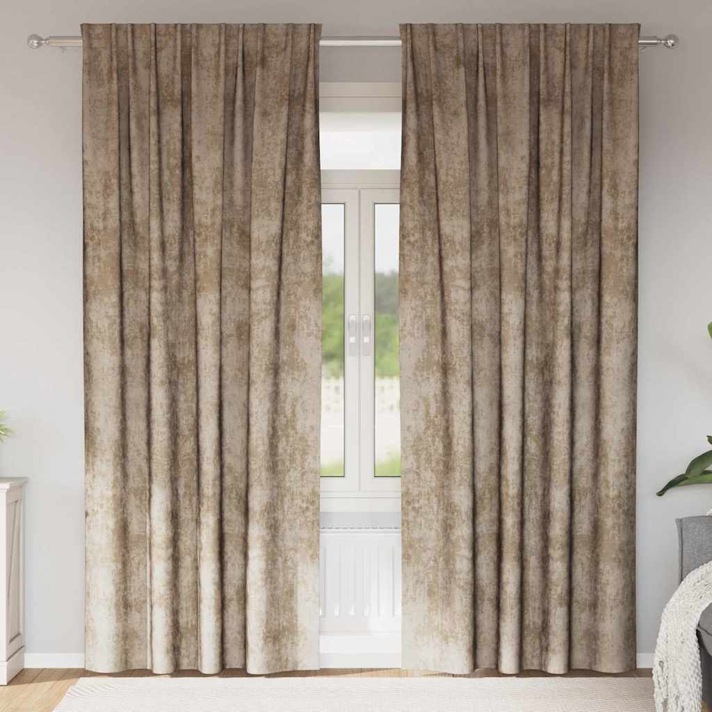 Tende in velluto VidaXL 2 pezzi champagne 260 x 140 cm velluto
